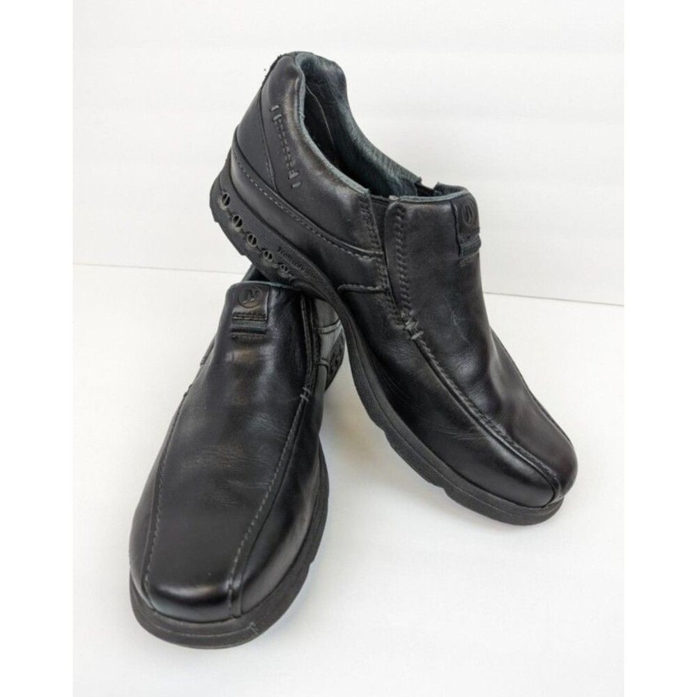 Men's Merrell Black Leather Casual Slip On Dress Loafer Shoes Size 11